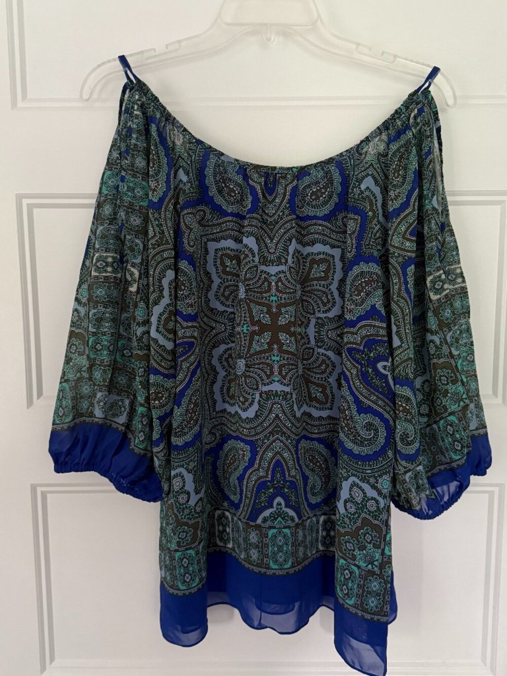 INC - Bohemian Off the Shoulder Paisley Blouse - Size 10